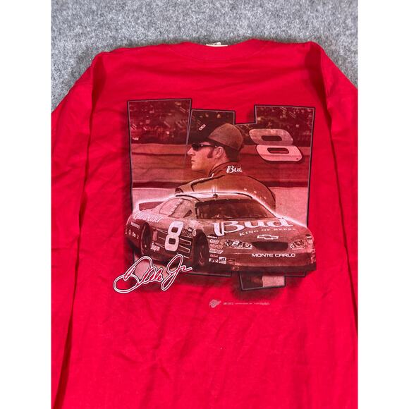 Vintage NASCAR Dale Earnhardt Jr. Long Sleeve Graphic Shirt Mens 2XL Racing Red - Picture 3 of 10